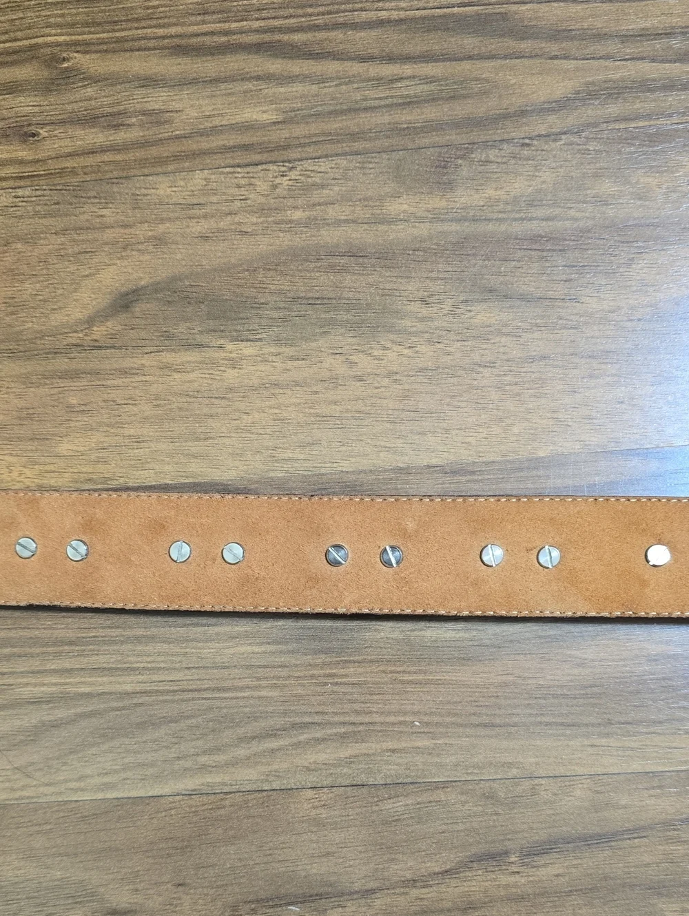 Justin Leather Belt with Decorative Silver Buckle And Embellishments